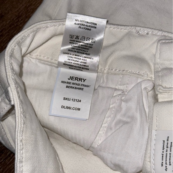 DL1961 Womens Jerry Vintage White Denim High-Rise Straight leg - Picture 6 of 10